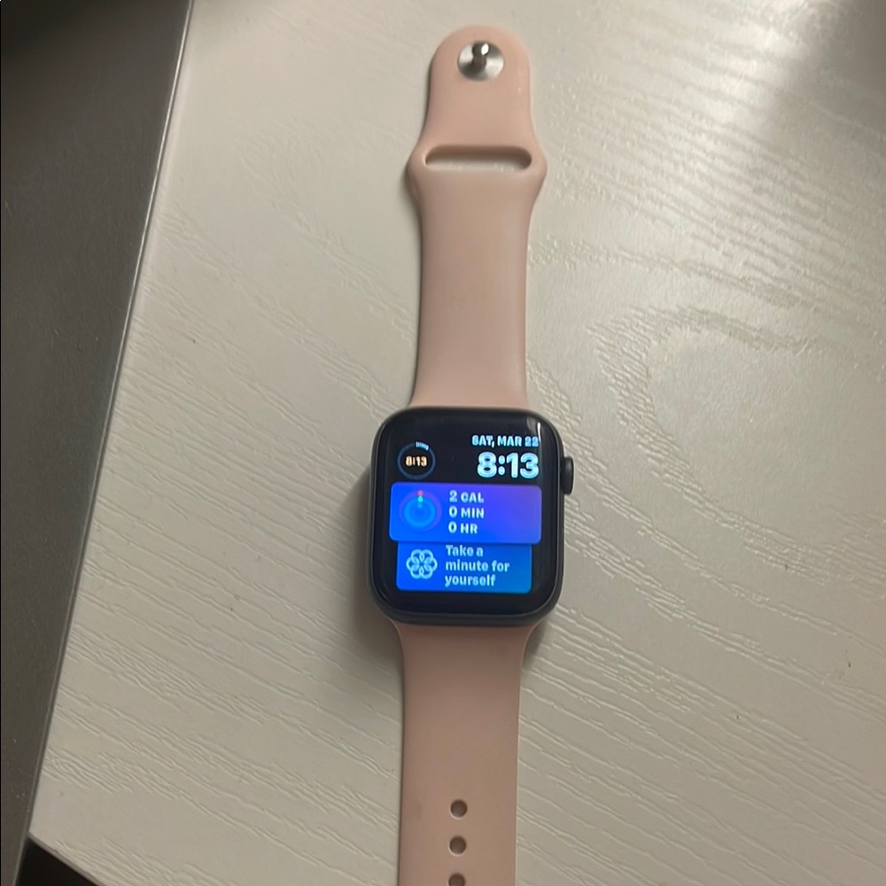 Smart Wearable with Pink Band apple series 5 watch perfect condition